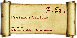Preisich Szilvia névjegykártya